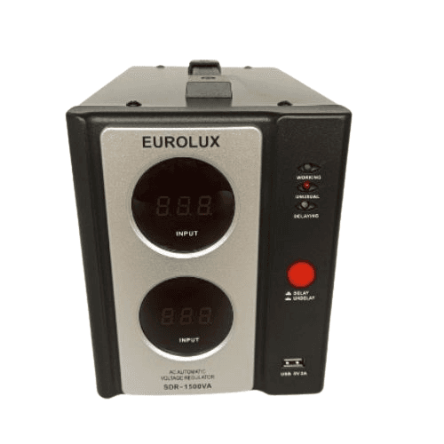 Régulateur de tension EUROLUX, 110V-270V, SDR-1500VA, port USB, garantie 6mois